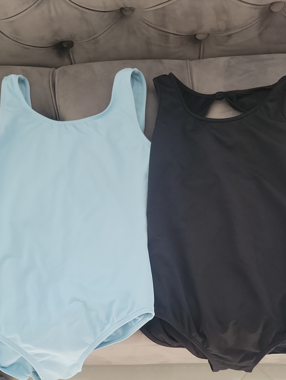 Girls Size 12 Bloch Light Blue and Black Dance Leotards